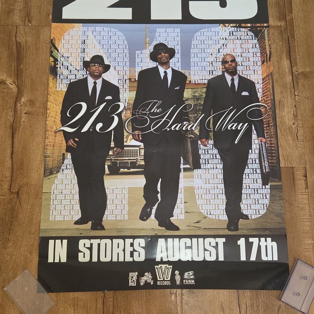 Vtg Y2k 213 The Hard Way Promo Poster Snoop Dogg Nate Dogg Warren G